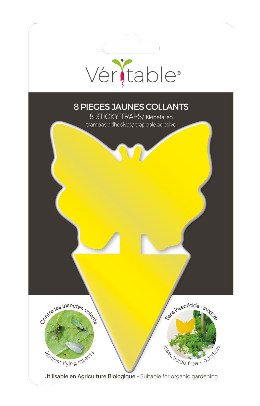 8 yellow butterfly sticky traps against insects